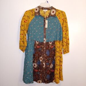 Floral Patchwork Midi Dress